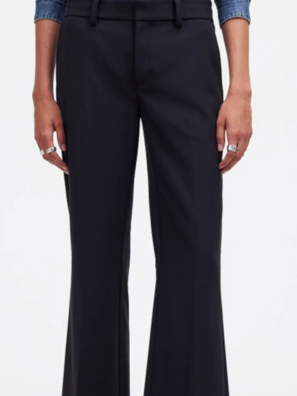 Kick Out Crop Pants in Wool-Blend Twill Black Size 10 NWT